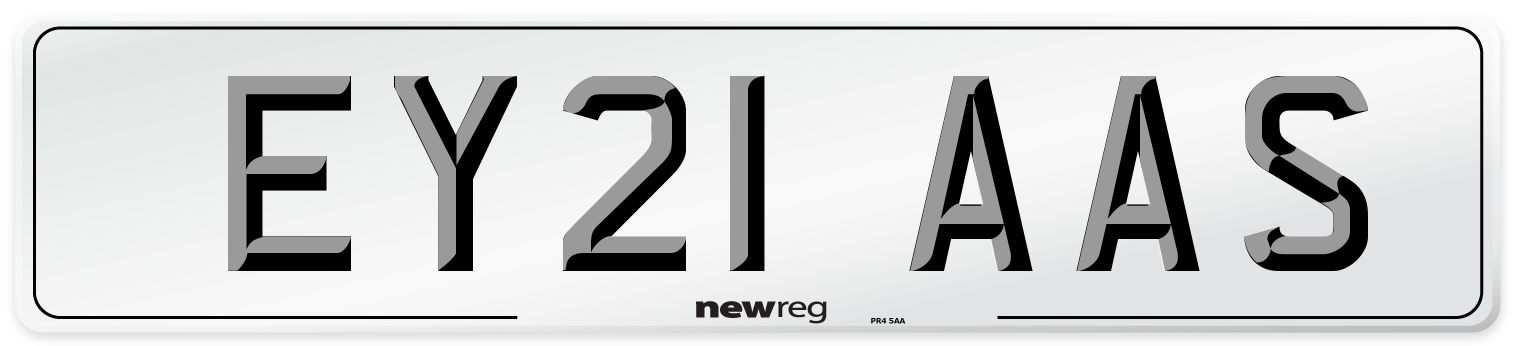 EY21 AAS Number Plate from New Reg